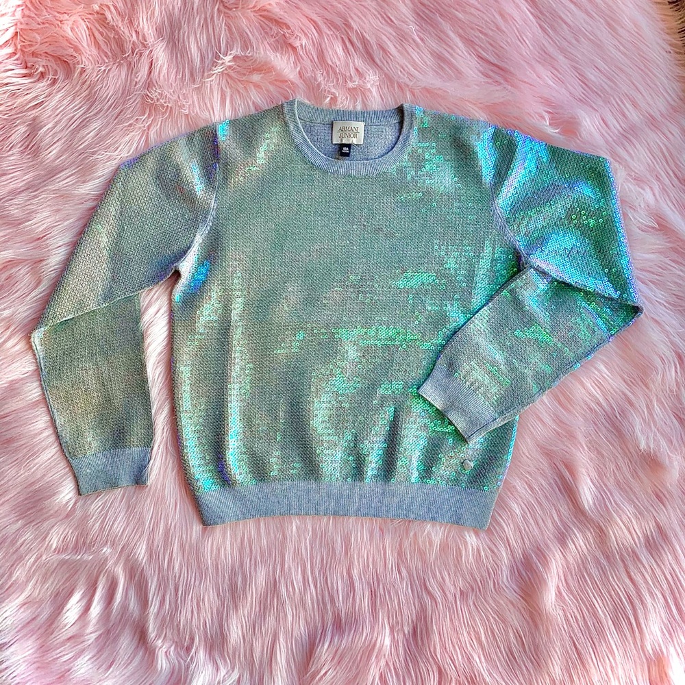 ARMANI JUNIOR SEQUIN SWEATER SIZE 10